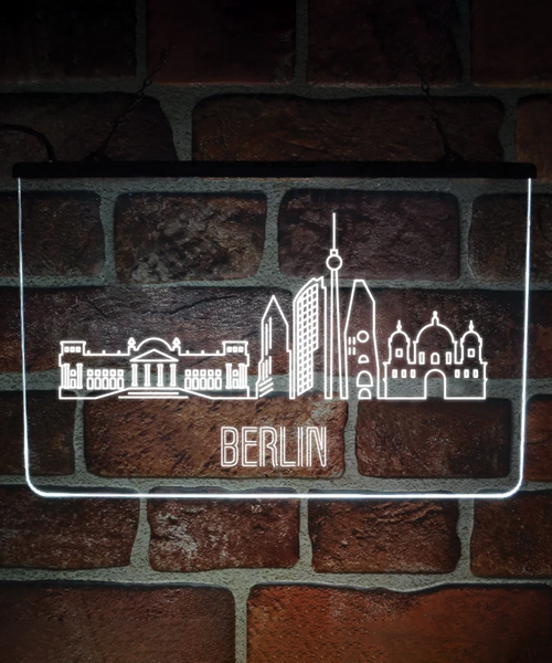 Berlin Stadt Neon Lichtzeichen