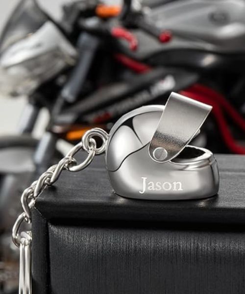 Benutzerdefinierte Namen Motorrad Helm Schlusselanhanger