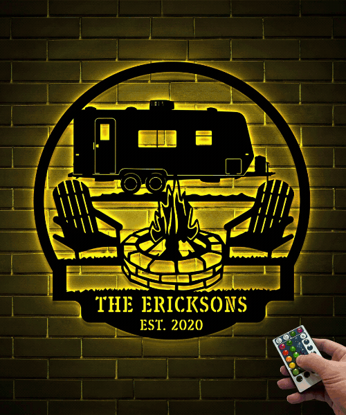 RV Anhanger Metall Schild