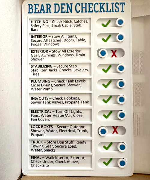 Slider RV Checkliste